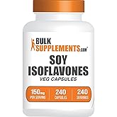 BulkSupplements.com Soy Isoflavones Capsules - Soy Isoflavones Supplement - Vegan & Gluten Free, 1 Capsule per Serving (150mg), 240 Count (Pack of 1)