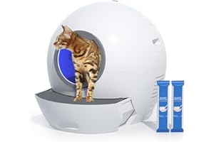 Self Cleaning Litter Box with 2Packs Cat Litter: ELS PET 60L Extra Large Automatic Cat Litter Box Self Cleaning, APP Control Smart Litter Box, Self Cleaning Cat Litter Box for Multiple Cats
