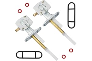 YOFMOO Fuel Petcock Valve Switch Compatible with Kawasaki Bayou 220 250 300 400 KLF220 KLF300 KLF400 KL250 KZ305 KZ550 Ninja EX500 500R ZX600C ZX600A EN450 EN500 KX60 KX65 KX80 KX85 KX100 Pack of 2