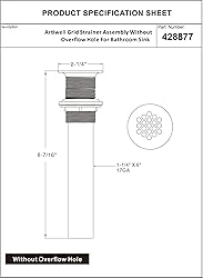 Grid Drain Strainer Assembly Without Overflow for