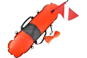 Dry Bag,HUIOP Inflatable Float Scuba Diving Surface Marker Signal Float with Dive Flag 78LBS Maximum Buoyancy Bearing Weight 