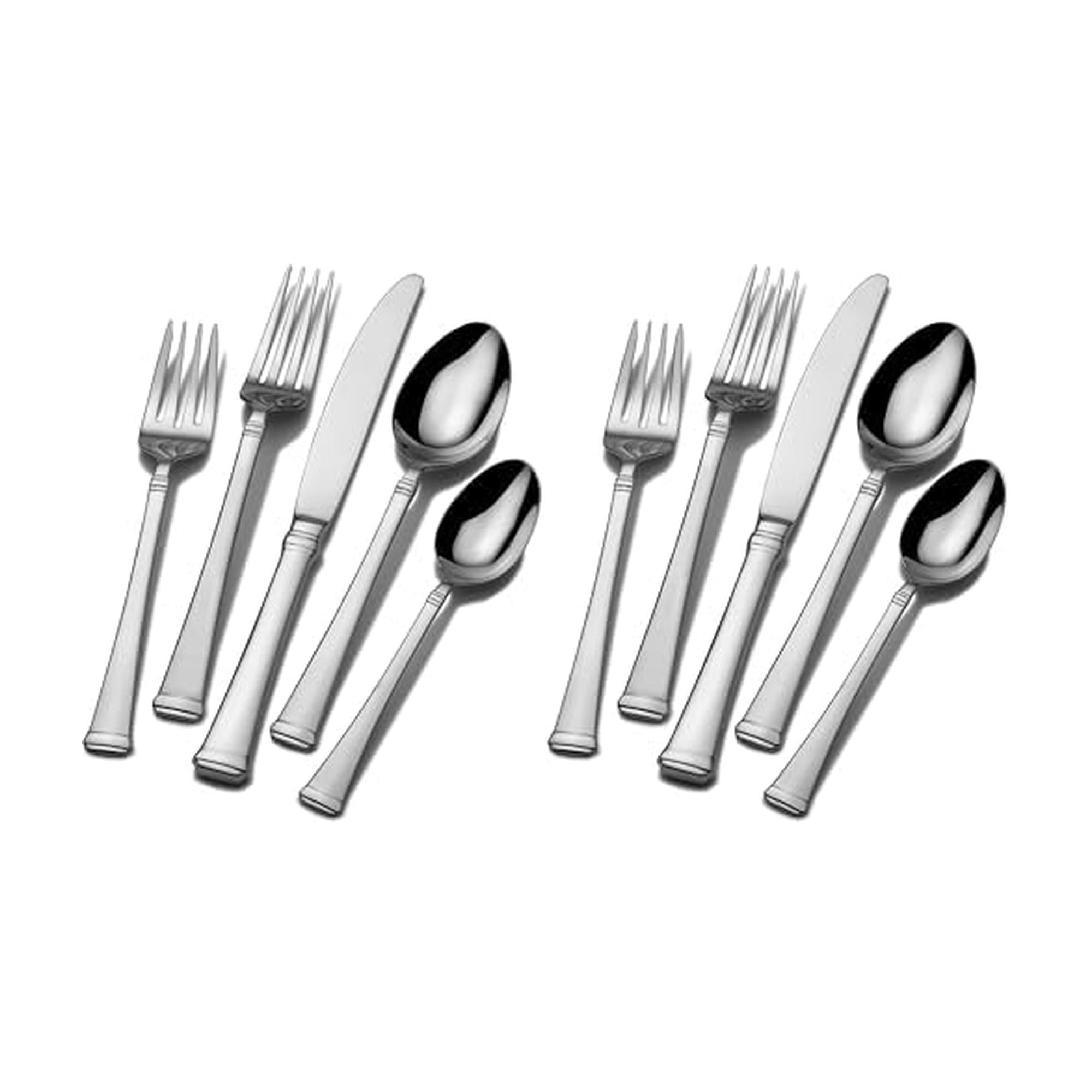 Mikasa, Harmony Flatware Service for 12, 65 Piece Set, 18/10 Stainless Steel, Silverware Set with Serving Utensils (Pack of 2) Image
