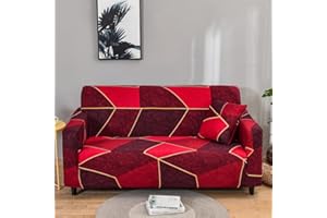 HOOBUY Printed Sofa Cover Stretch Couch Covers Patterned Loveseat Slipcovers for 2 Seater Cushion Couch Love Seat Set (HF, 2 Seater/Loveseat)