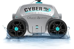 Ofuzzi Cyber Cordless Robotic Pool Cleaner, Max.120 Mins Runtime, Self-Parking, Automatic Pool Vacuum for All Above/In Ground Pools Up to 1076ft² of Flat Bottom (Grey)
