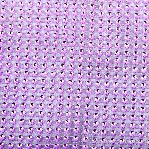 10 Yards 4.6" Diamond Mesh Wrap Roll Sparkle Rhinestone Crystal Wedding Ribbon Lavender