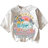 RoseSeek Girl's Graphic Print Tee Shirt Round Neck Short Sleeve T Shirts Summer Cute Trendy Tops