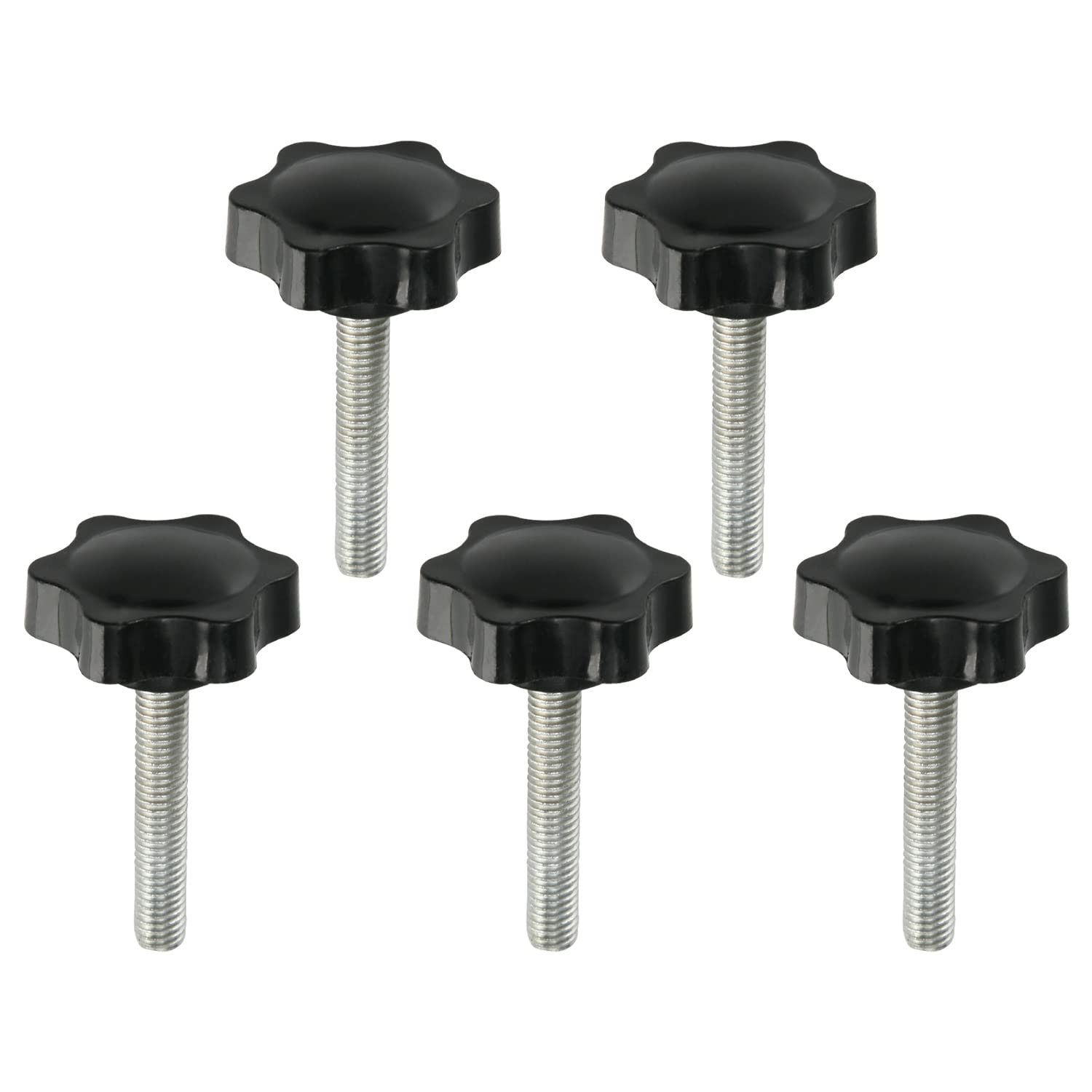 MroMax Clamping Handle Gripandles Screw Knobs Handgrips Star Knob M8 × 45mm Male Thread 5pcs