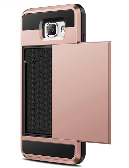 Coolden Samsung Galaxy A5 2016 Hülle, Premium Handyhülle mit Kartenfach Silikon TPU + Hard PC Bumper Cover Doppelschichter Sc