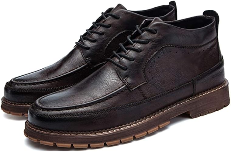 Amazon ショートブーツ メンズ ワークブーツ レースアップブーツ メンズ靴 マーティンブーツ マーチンシューズ編み上げブーツ 大きいサイズ 黒 裏起毛 ボア レースアップ カジュアルシューズ 秋冬 ブーツ