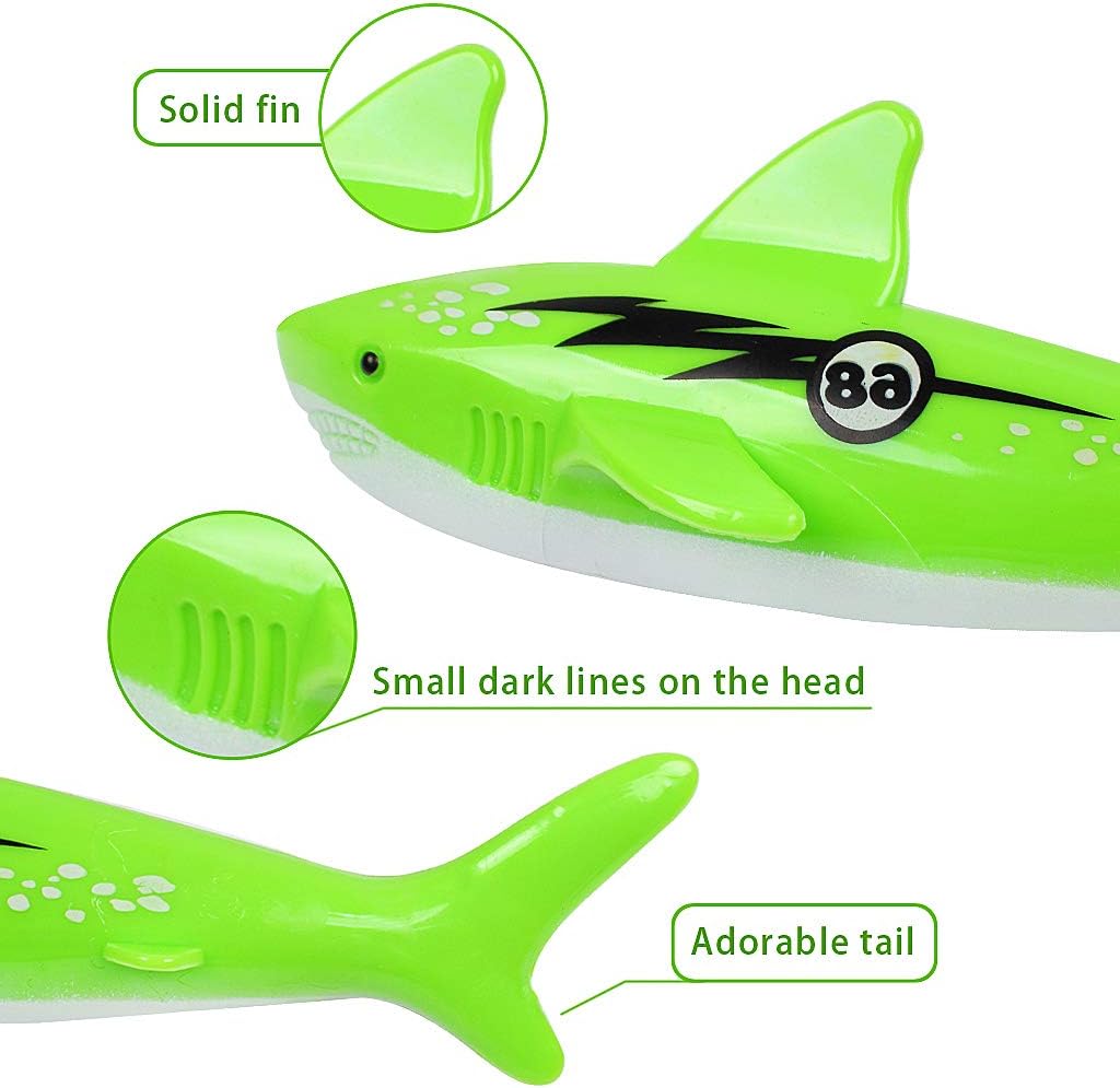 HTHL 4 Pack Set Pool Toys Diving Torpedo Shark Shape Gliding Torpedo