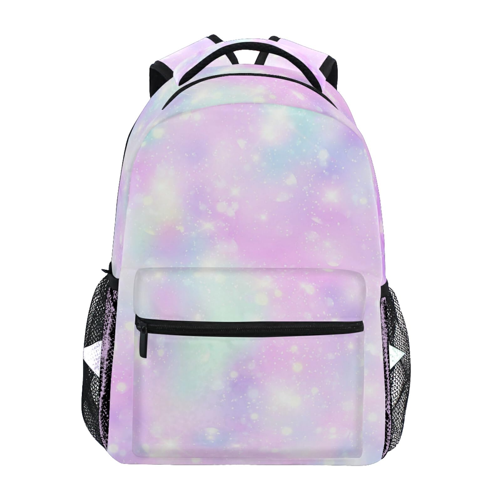 ALAZA Girls Pink Backpacks for School Glaxy Rainbow Star Bookbags for Kids Teen Toddler Fashion Daypack Rucksack Travel Laptop Bag
