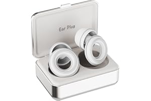 EVNOJY Ear Plugs Earplugs Noise Sleeping Sleep Protection Stylish Certified Hearing Protection for Concerts, Live Events, Musicians, Sports – 17dB Noise Reduction Earplugs (High-Fidelity) (White, 3 Sizes)
