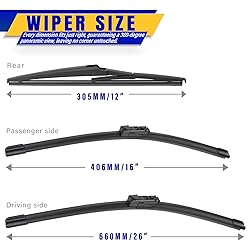 3 wipers Replacement for 2015-2017 Lexus
