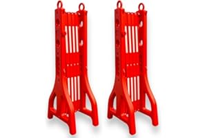 Berry Expandable Mobile Barrier - Red, 8.2ft Plastic Foldable Barricade, Reflective Portable Barrier, Temporary Gate for Pede