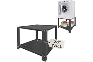 Royxen Laundry Pedestal 28" Wide Universal Fit, Washing Machine Base Stand Dryer Base Platform Heavy Duty with 20" Height, Newest Model (Black)