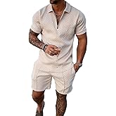 Mens Short Sets 2 Piece Outfits Polo Shirt Fashion Summer Tracksuits Casual Set Short Sleeve and Shorts Set for Men