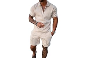 BIRW Mens Short Sets 2 Piece Outfits Polo Shirt Fashion Summer Tracksuits Casual Set Short Sleeve and Shorts Set for Men