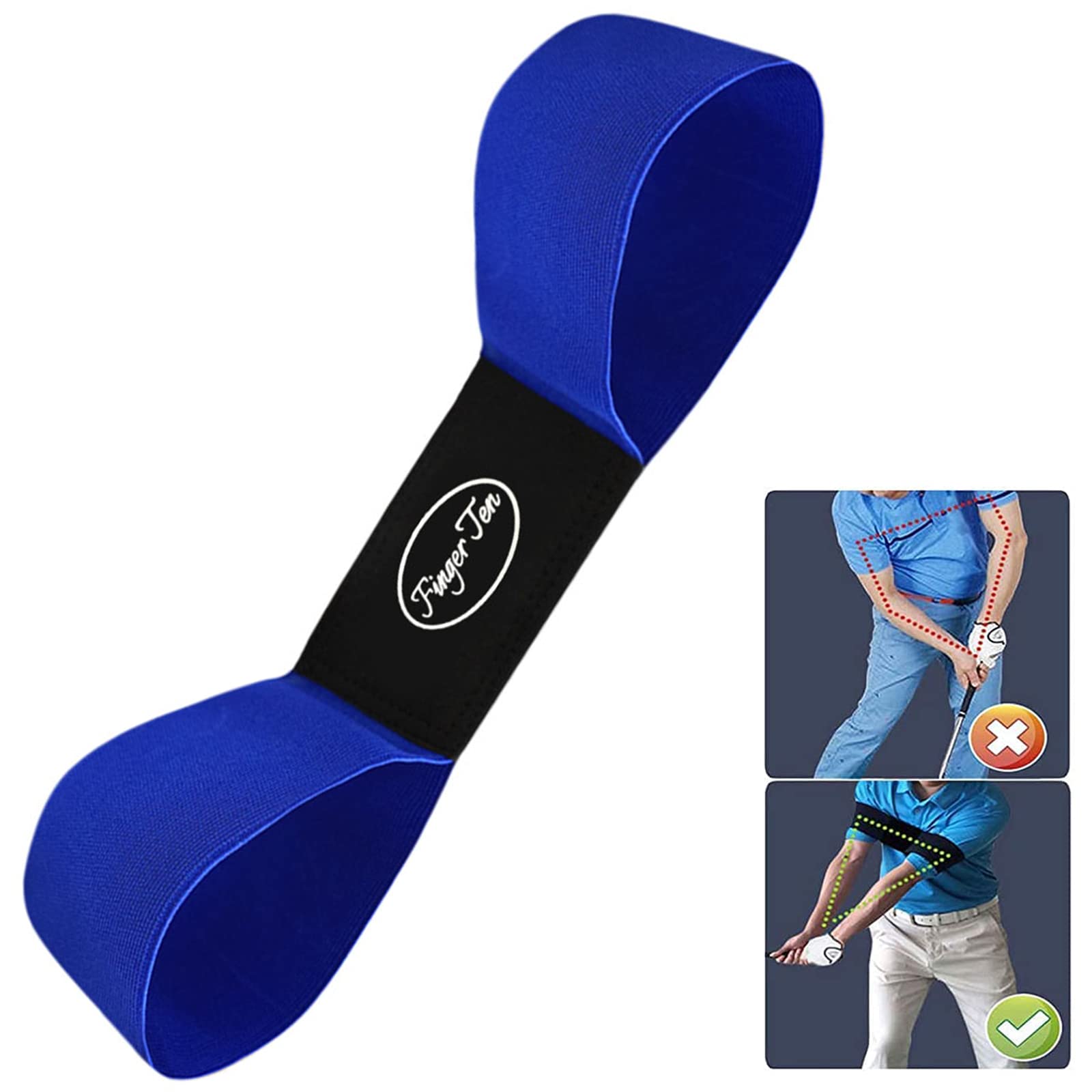 AMRTA Golf Swing Training Aid Arm Band Swing Trainer Value 1 Pack, Golf Training Aids Posture Correction Practice Alignment for Left Handed Golfer Men Women Kids (1 Pack Blue Arm Band)