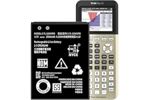Qoutmcuy TI-84 Plus CE Replacement Battery for Texas Instruments TI-84 Plus CE,TI Nspire CX,CX II,TI Nspire CX CAS,CX CAS II Part No 3.7L1200SPA/1200SPB N:P11P35-11-N01 3.7V 2500mAh