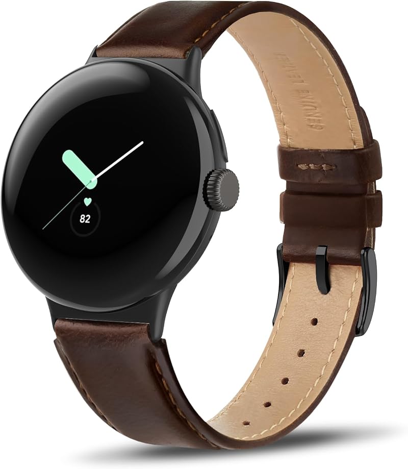 Tuocal Leather Strap for Google Pixel Watch 2/1 Men Women Soft Breathable
