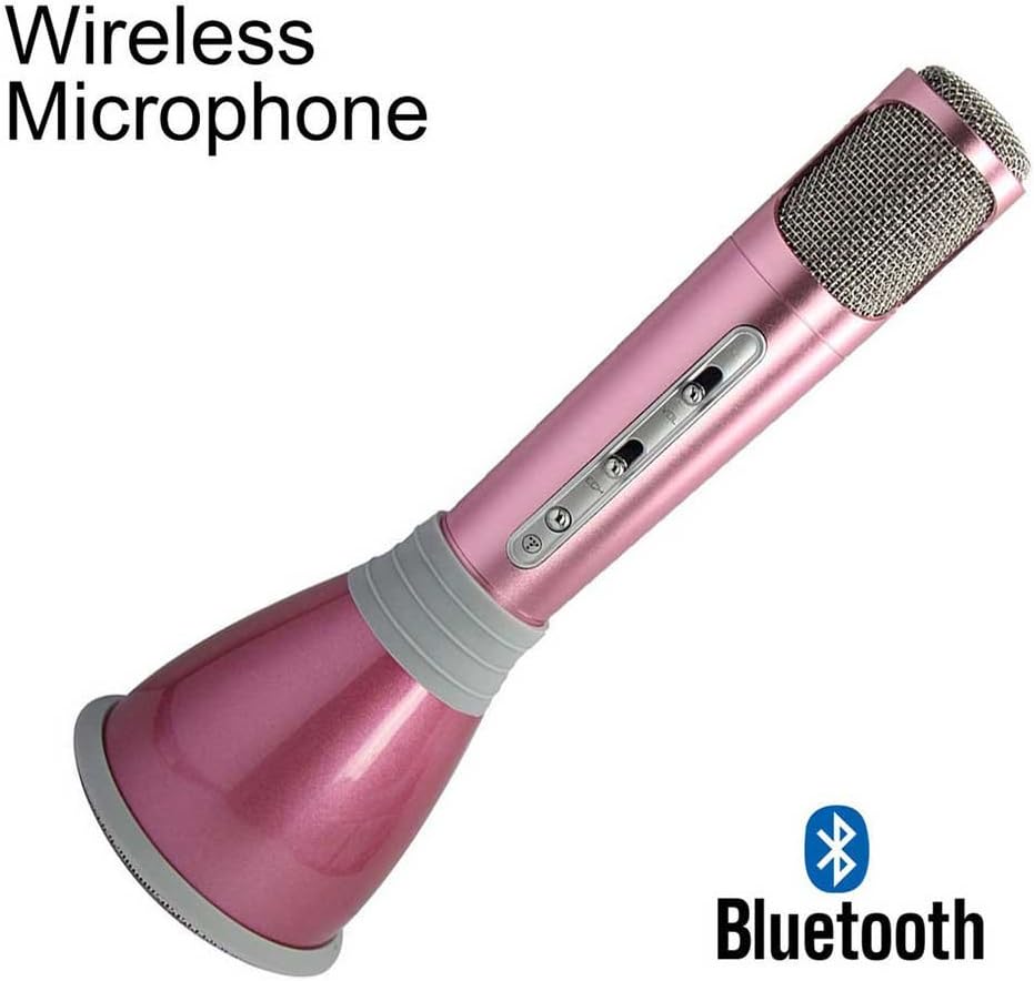 K068 KTV Microphone Singing Wireless Bluetooth Karaoke Portable Speaker Compatible with Android iPhone Samsung Pink