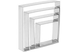 HARFINGTON Square Cookie Cutter Set Assorted Sizes Stainless Steel Geometric Biscuit Baking Pastry Candy Cookie Cutters Moldi