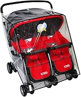 IPENNY Universal Twin Stroller Rain Cover for Double Side by Side Pram view 1