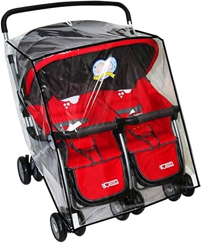 IPENNY Universal Twin Stroller Rain Cover for Double Side by Side Pram