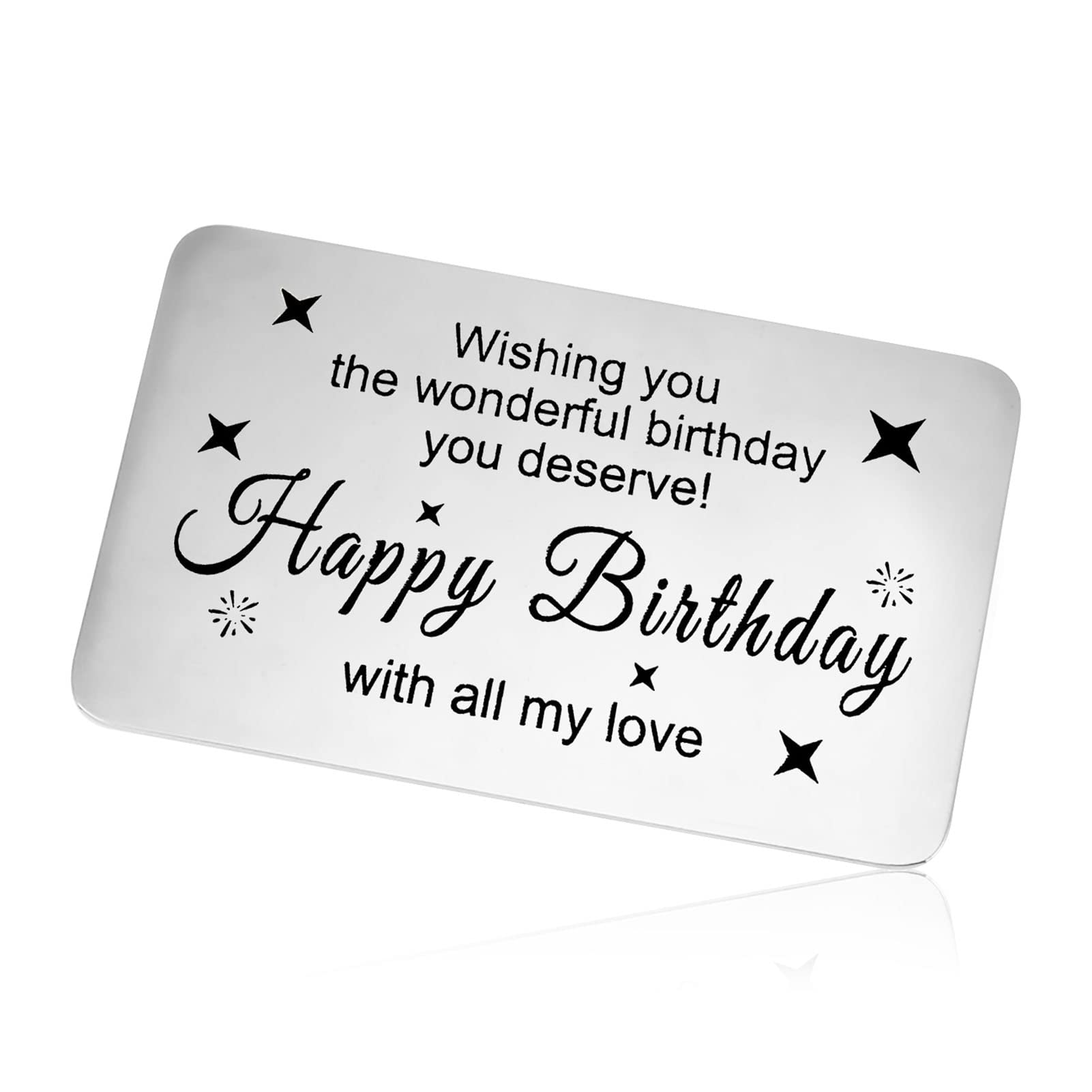 Birthday Card for Daughter Son from Mum Dad Metal Wallet Insert Card Gifts Sweet 16 Gift Happy Birthday Gift Bday Gift for Mom Dad Friend Birthday Gifts 21st Birthday Gift Sweet Sixteen Birthday Gift
