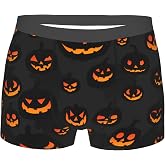 Zynphebag Men's Halloween Fruit Pinapple Boxer Briefs Underwear Pumpkin Breathable Comfortable Fit Perfect Everyday Wear