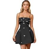 Gdluckalways Sparkly Beaded Mini Homecoming Dresse | A-Line Spaghetti Straps Prom Party Gown,Short Pleated Graduation Dresses,Rhinestone Cocktail Dress GL0129
