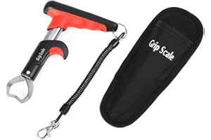RASTKY Fish Lip Grabber Gripper Digital Scale for Fishing with LED Backlight, Stainless Steel Tube, 55LB Capacity, ABS Handle