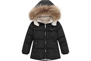 IBOBOOM Toddler Winter Coat Baby Jacket Snow Boy Hoodie Puffer Girl Fleece Clothes 1-5T