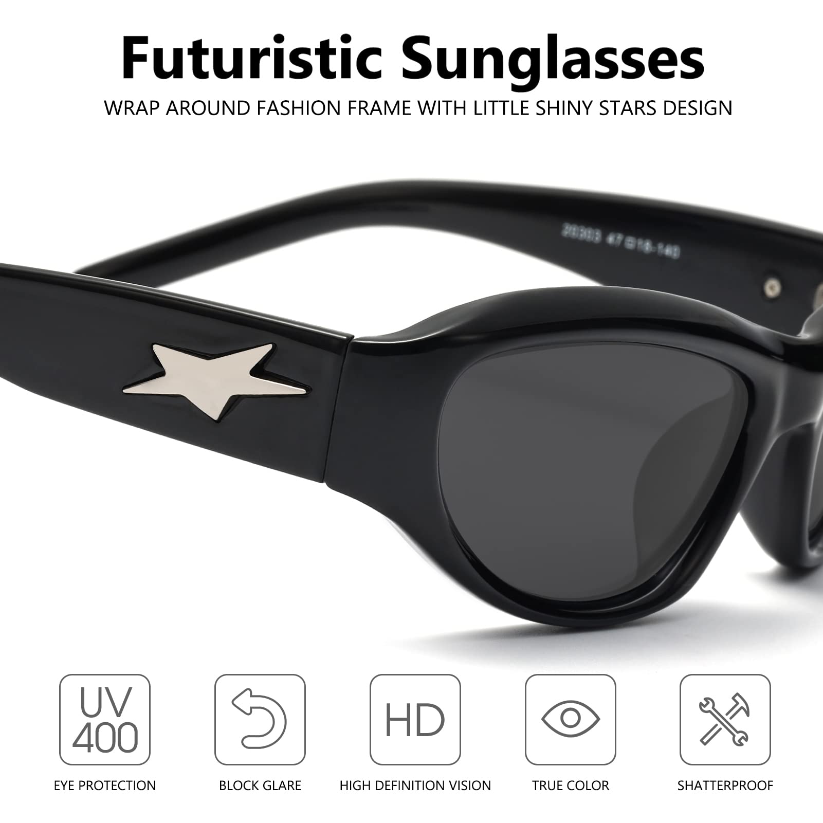 LIKSMU Wrap Around Street Fashion Sunglasses for Women Men Swift Oval Trendy Shades