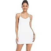 Qaffier Full Slips Dress for Women Adjustable Spaghetti Strap V Neck Under Dress Camisole Mini Slip Dress