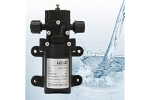 DC12V 70W High Pressure Water Pump Diaphragm Self Priming Electric Pump Two Side Thread Port 6L/Min for RV Boat Marine