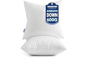 MIULEE Set of 2 Throw Pillow Inserts 20x20 Inches, 100% Virgin Filling Nonwoven Pillow Inserts for Couch Sofa Living Room