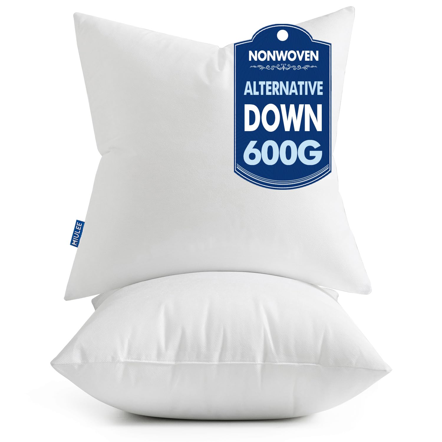 Photo 1 of MIULEE Set of 2 Throw Pillow Inserts 20x20 Inches, 100% Virgin Filling Nonwoven Pillow Inserts for Couch Sofa Living Room