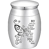 SOITIS Small Urn for Ashes 1.57 Inches Small Keepsake Urn for Human Ashes Butterfly Mini Urn Stainless Steel Ash Holder Small Ash Urn for Women, Silver Keepsake