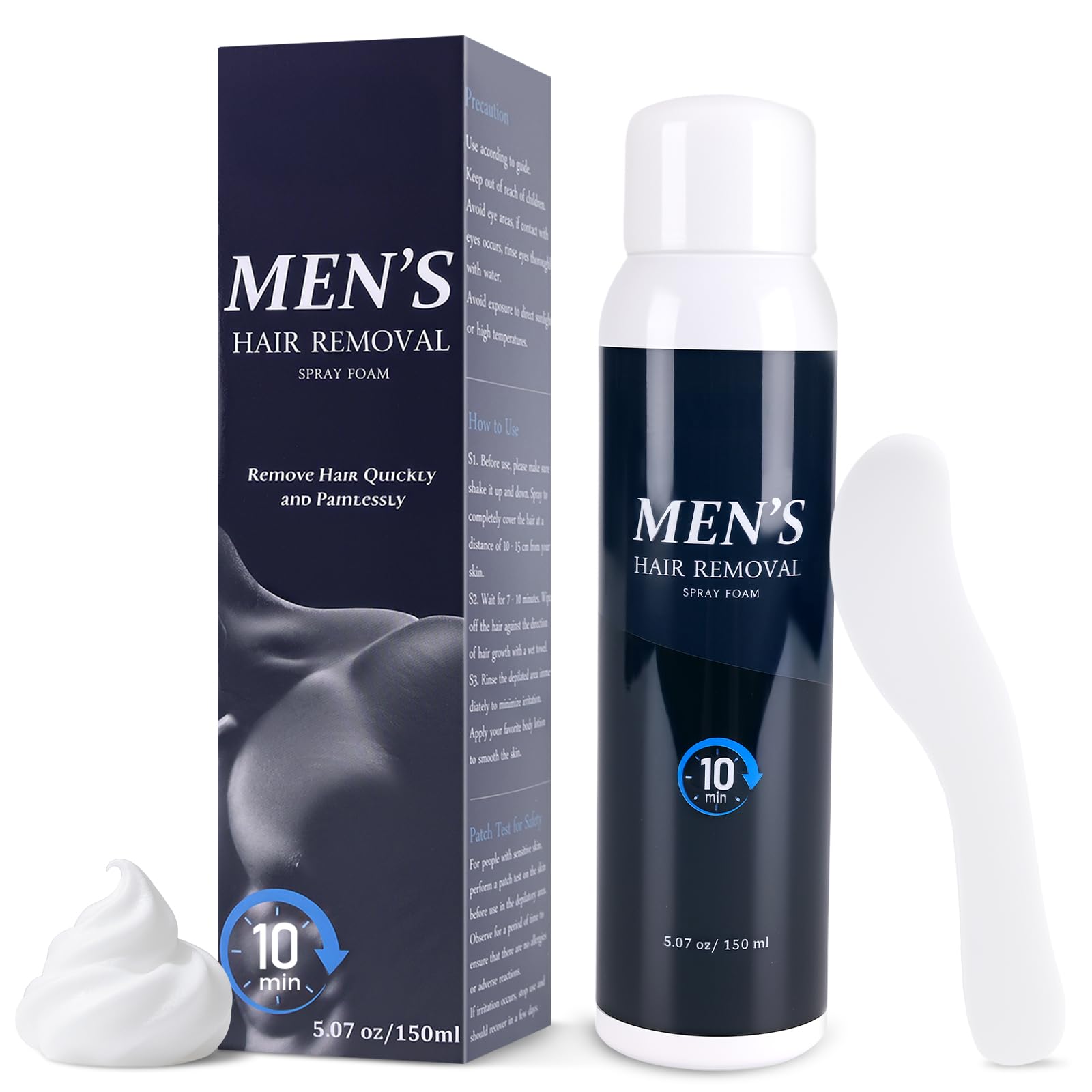 Photo 1 of Hair Removal Spray For Men 150ml, For Genitals & Chest & Body, Painless And Non-Irritating For Sensitive Skin Depilatories Cream