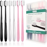 GOLD DAWN Extra Soft Toothbrush for Sensitive Teeth and Gums， Micro Fur Manual Toothbrush with 20000 Ultra Soft Bristle, Excellent Cleaning Effect， Perfect for Kids &amp; Adults (6 Pack)
