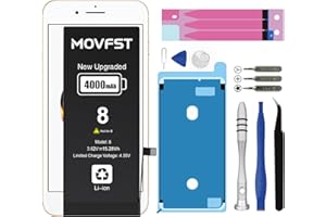 MOVFST Replacement Battery for iPhone 8,Li-ion Polymer 4000mAh High Capacity Battery Fit for iPhone 8 Model A1863 A1905 A1906
