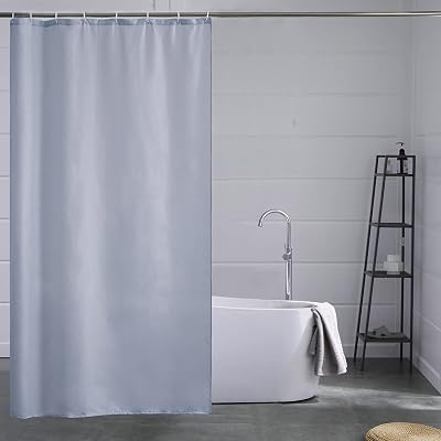 Furlinic Blue Grey Shower Curtain 120x200cm Waterproof Washable Polyester 8