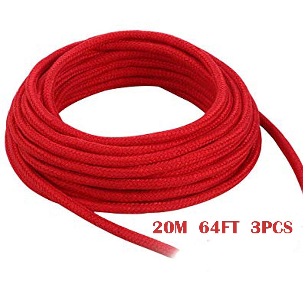 Moonight [Pack of 2/3/4] Long Soft Rope -32-Foot 10m,64-Foot 20m Soft Twisted Cotton Rope Utility Rope(2/3/4pcs, 10M/20M)