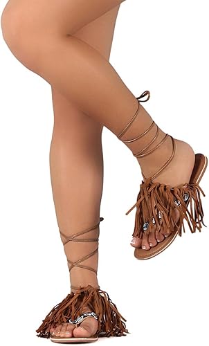 tan wrap around sandals