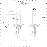 Milano Hunston Mono Basin Mixer Tap Lever Handle Brushed Nickel Single Hole view 5