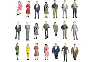 Model People Figures :50 Scale, Mixed Color Model People Set for Train Station Passengers Miniature, OO Scale Human Figures, 