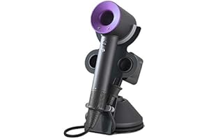 I'smartmoon Hair Dryer Holder for Dyson Supersonic, Aluminum Alloy Bracket Power Plug Holder, Bathroom Organizer for Dyson Supersonic hairdryer Care Tools (Black)