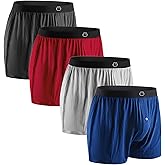 Mens Underwear Bamboo Rayon Boxer Shorts Boxers for Men Cool Breathable 4 Pack