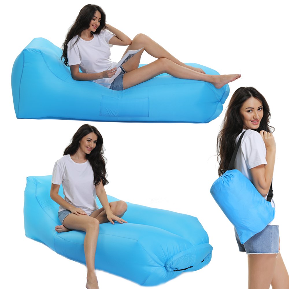 Lazy Wind Saco de Dormir Hinchable reclinable al Aire Libre ...